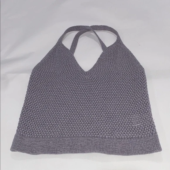 Cleo + Wolf Women's Sweater Knit Tank Cross Straps On Back Light Purple Size M - Picture 6 of 15